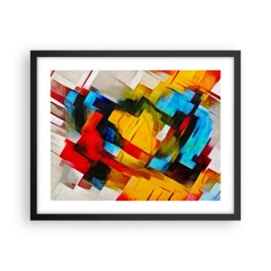 Poster in black frame - Colourful Quilt - 50x40 cm