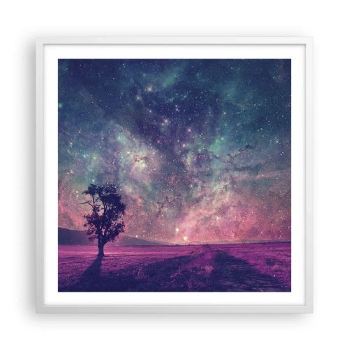 Poster in white frmae - Under Magical Sky - 60x60 cm