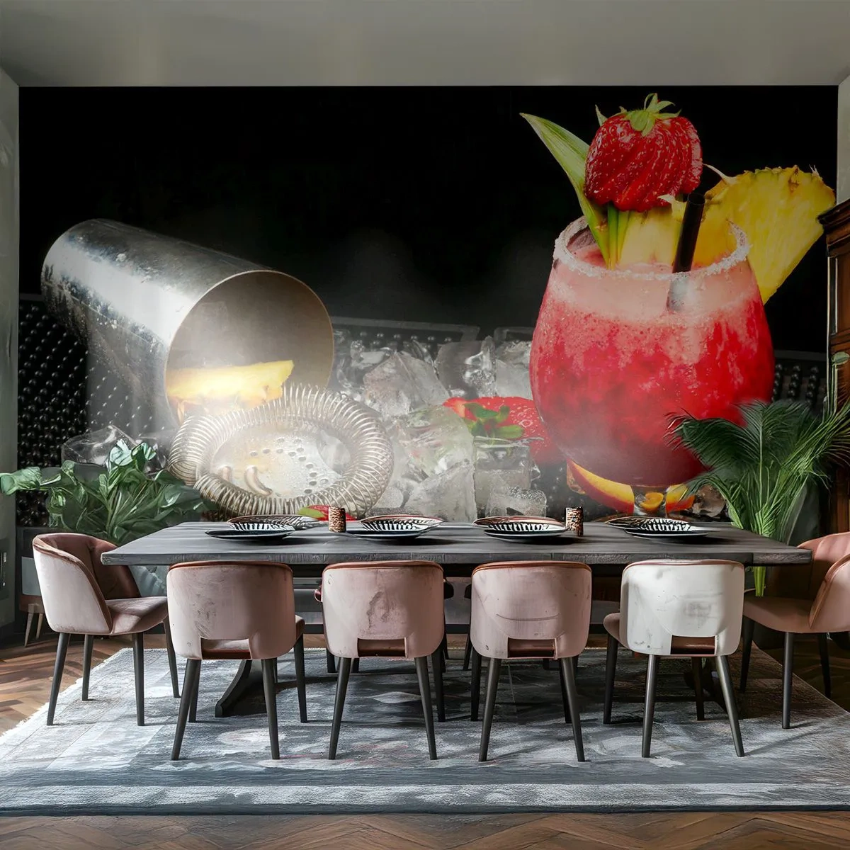 Photo Wallpaper Premium Canvas - Coctail of Flavours - Drink, Cocktail, Shaker - 350x256 cm