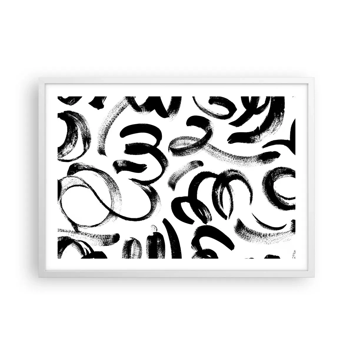 Poster in white frmae - Black on White - 70x50 cm