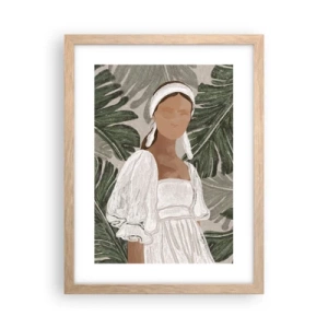 Poster in light oak frame - Exotic Portrait - 30x40 cm