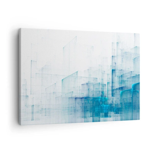 Canvas picture - Abstract geometric shapes in shades of blue - 70x50cm - And There Was Space - Modern wall decoration for the living room and bedroom ARTTOR