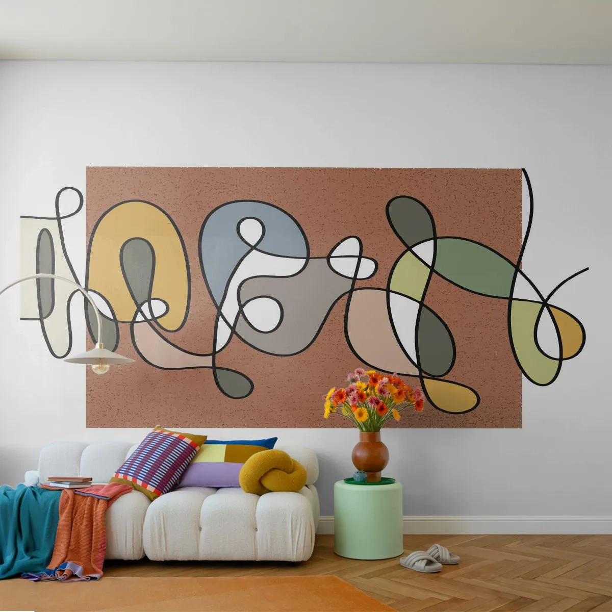 Photo Wallpaper Premium Canvas - Abstract Worthy of a Smile - Modern, Abstraction, Piece - 450x315 cm