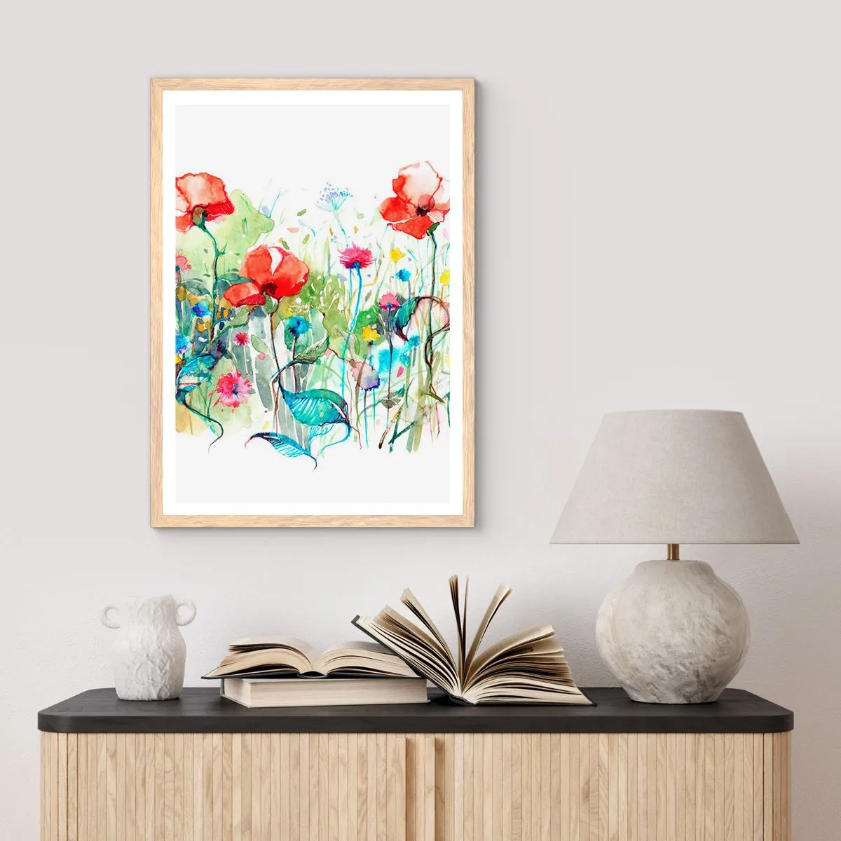 Poster in light oak frame - Meadow in May - 30x40 cm