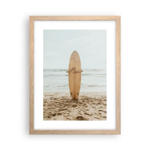 Poster in light oak frame - From Love for the Waves - 30x40 cm