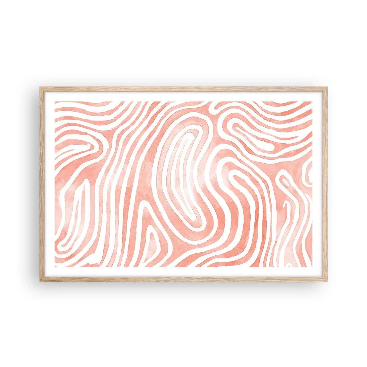Poster in light oak frame - In a Coral Maze - 91x61 cm