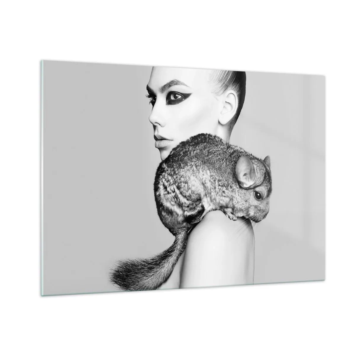 Glass picture - Lady with a Chinchilla - 100x70 cm