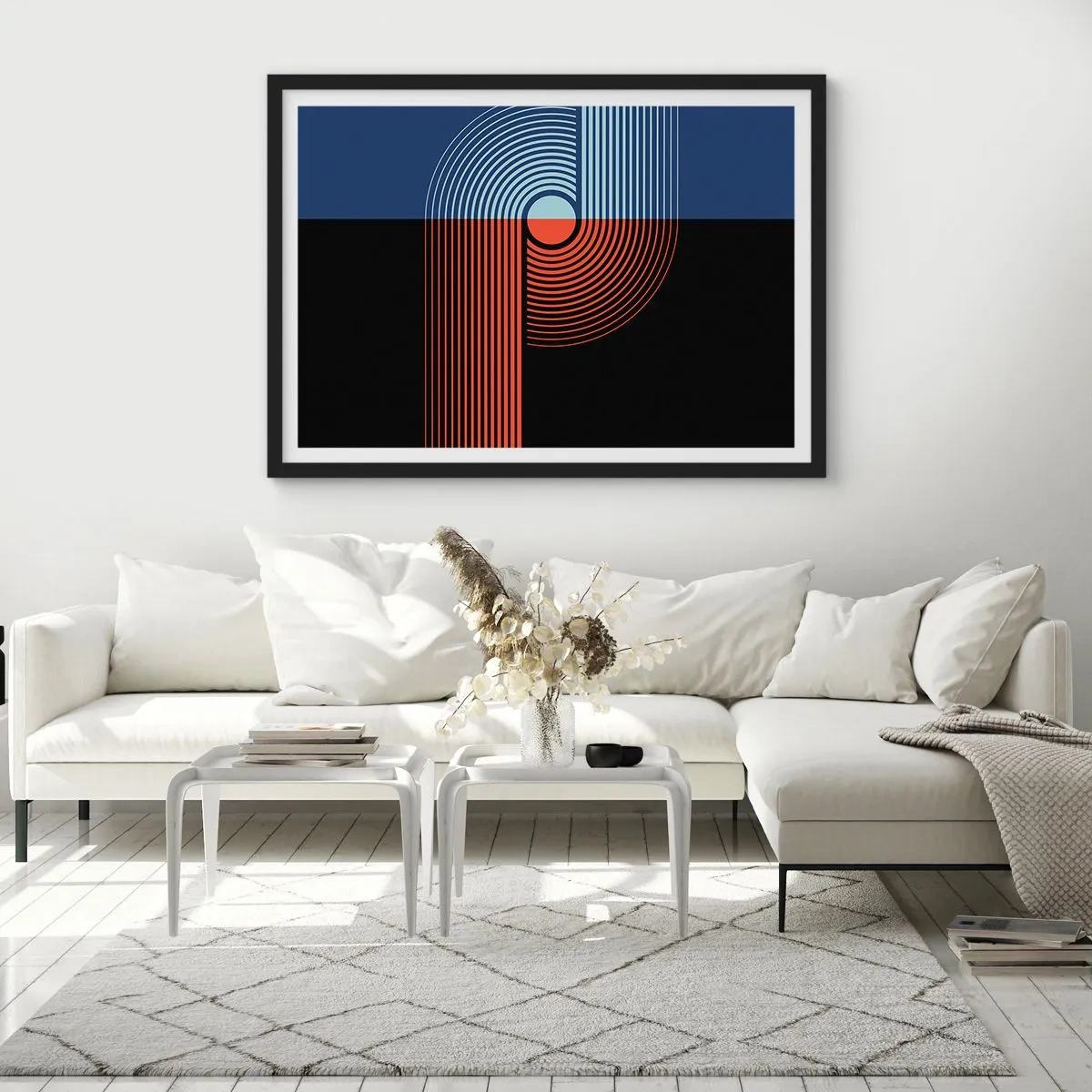 Poster in black frame - In a Geometrical Embrace - 70x50 cm