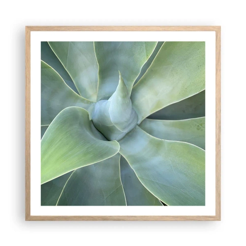 Poster in light oak frame - Birth of Green - 60x60 cm