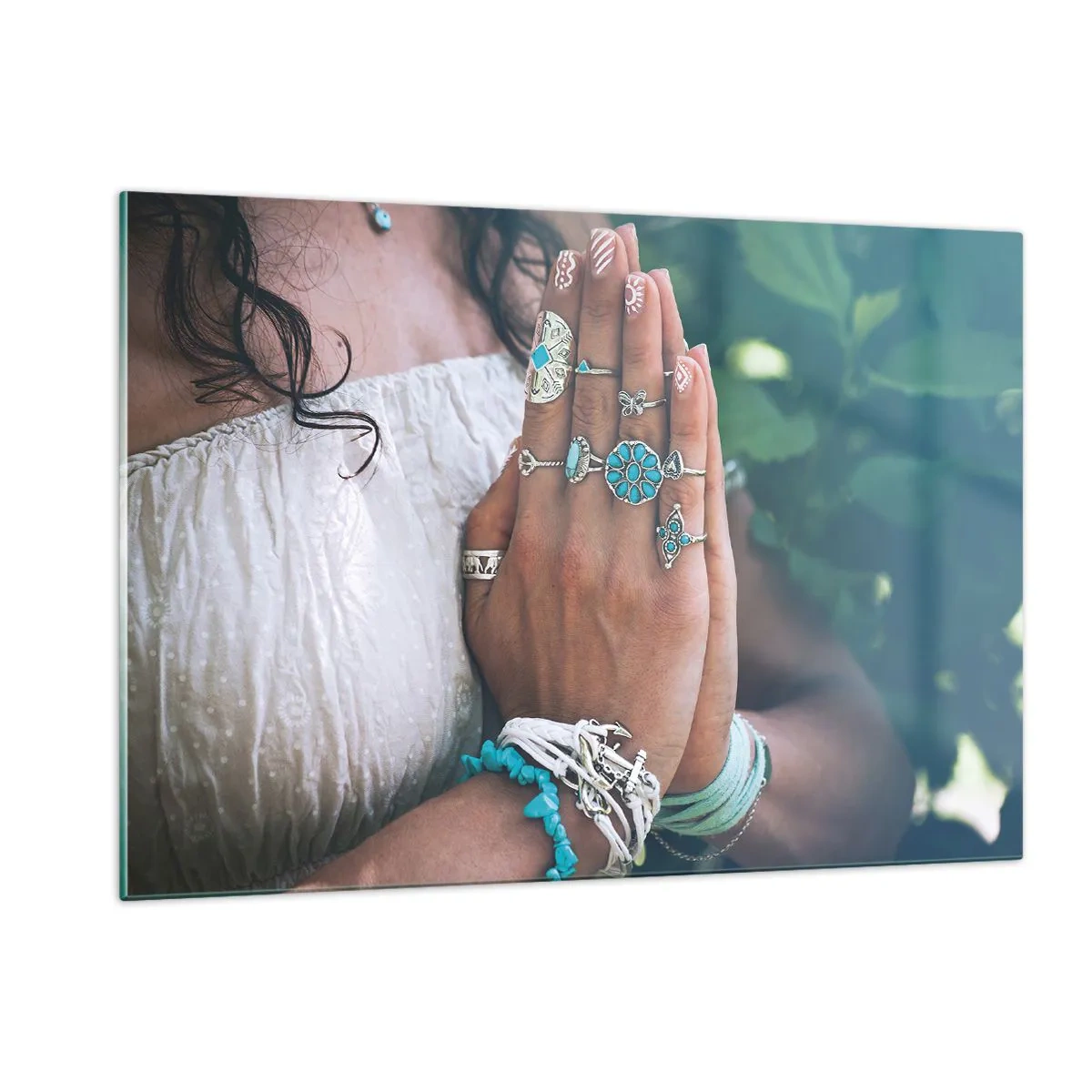 Glass picture - Welcome to the Centre of Wellbeing - 120x80 cm