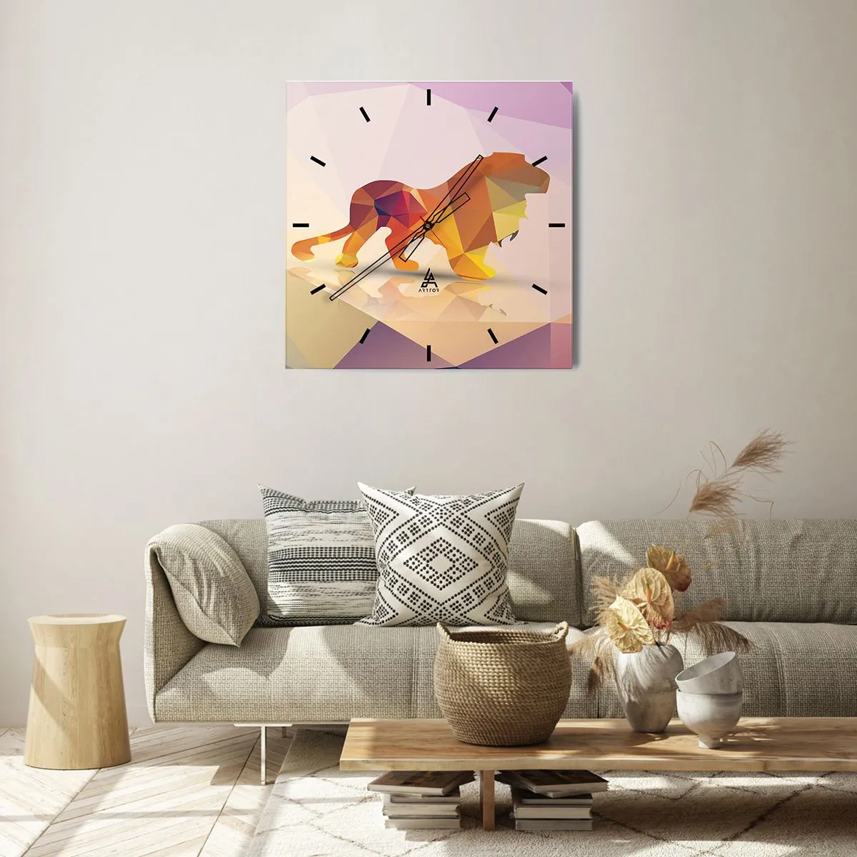 Wall clock - Clock on glass - Diamond King - 30x30 cm