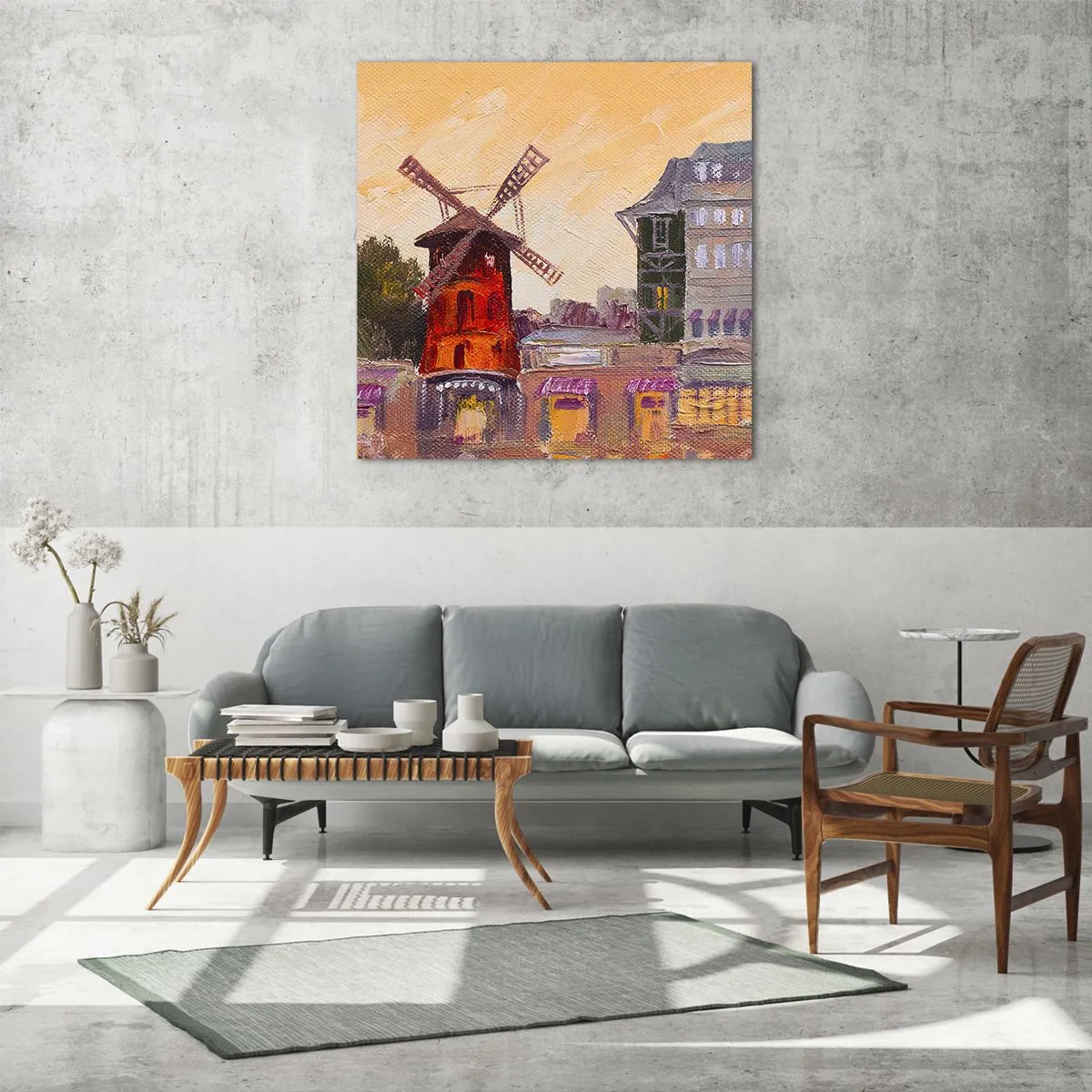 Glass picture - Icons of Paris - Moulin Rouge - 40x40 cm