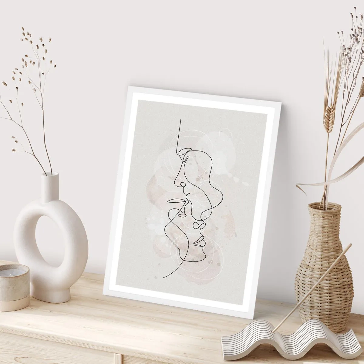 Poster in white frmae - Tangled up in an Embrace - 61x91 cm