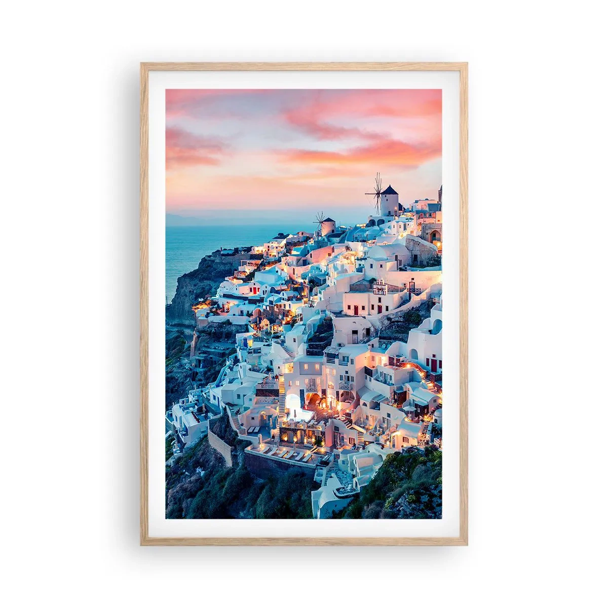 Poster in light oak frame - Your Big Greek Holidays - 61x91 cm