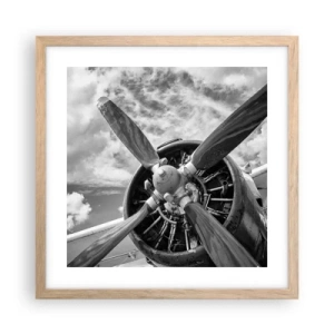 Poster in light oak frame - Conquerer of the Skies - 40x40 cm