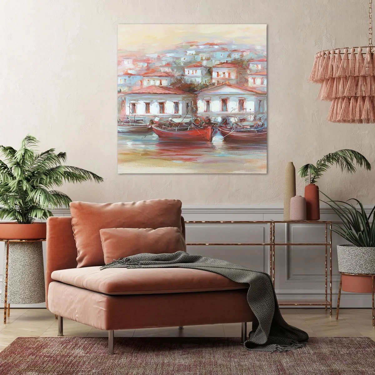 Canvas picture - Happy Town - 70x70 cm