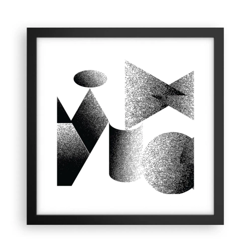Poster in black frame - Angles and Ovals - 30x30 cm