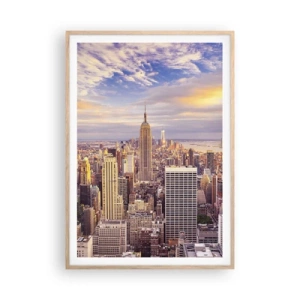 Poster in light oak frame - Reaching the Clouds - 70x100 cm