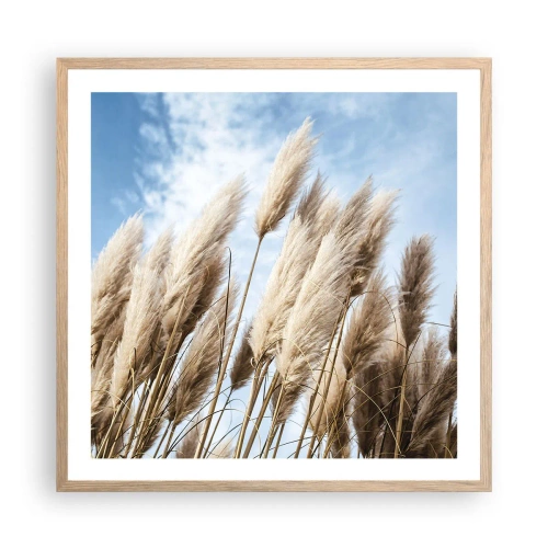 Poster in light oak frame - Caress of Sun and Wind - 60x60 cm