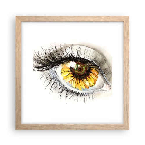 Poster in light oak frame - Look Hot As a Summer - 30x30 cm