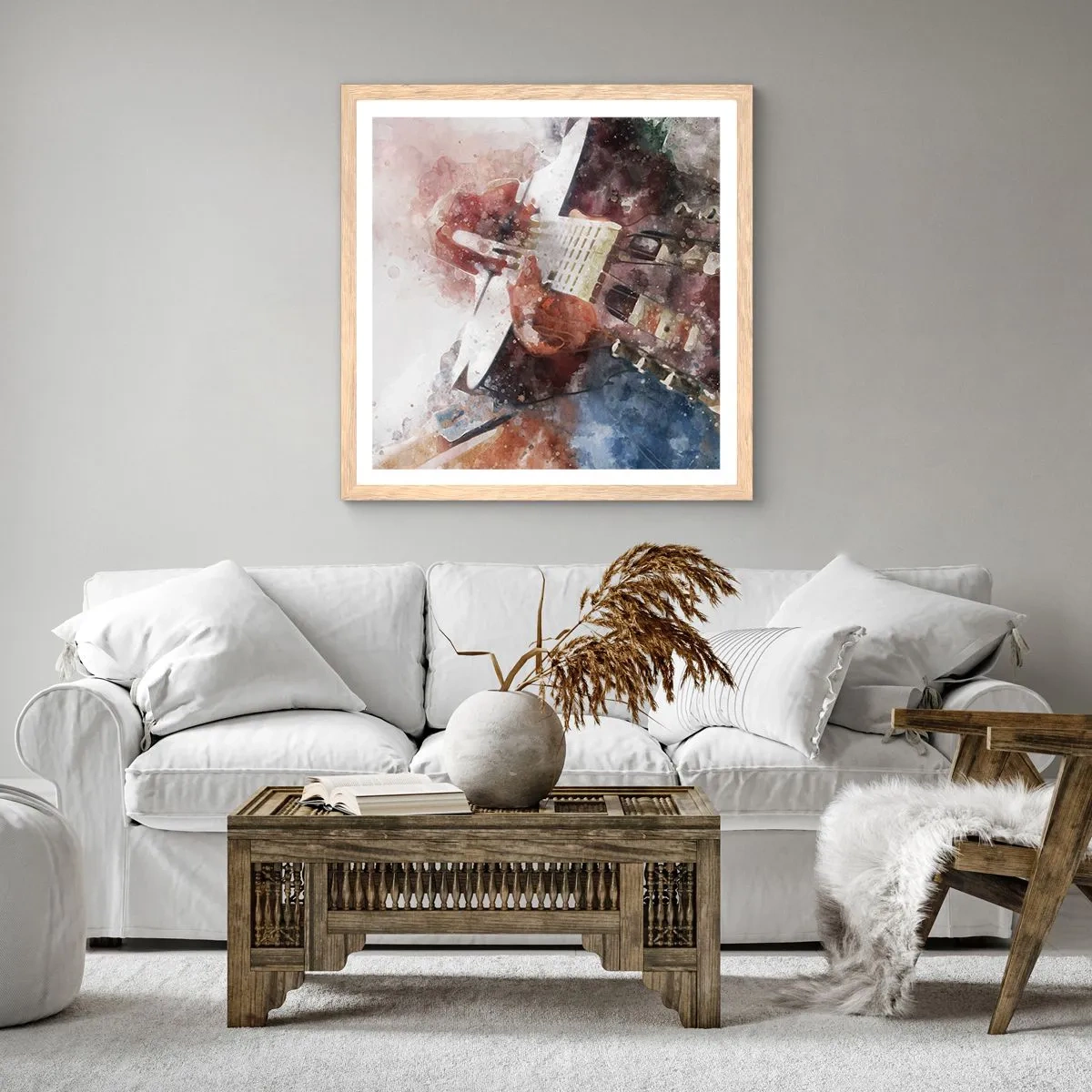 Poster in light oak frame - And What do You Think? - 60x60 cm