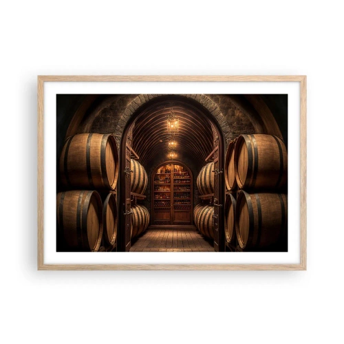 Poster in light oak frame - Atmospheric Cellar - 70x50 cm