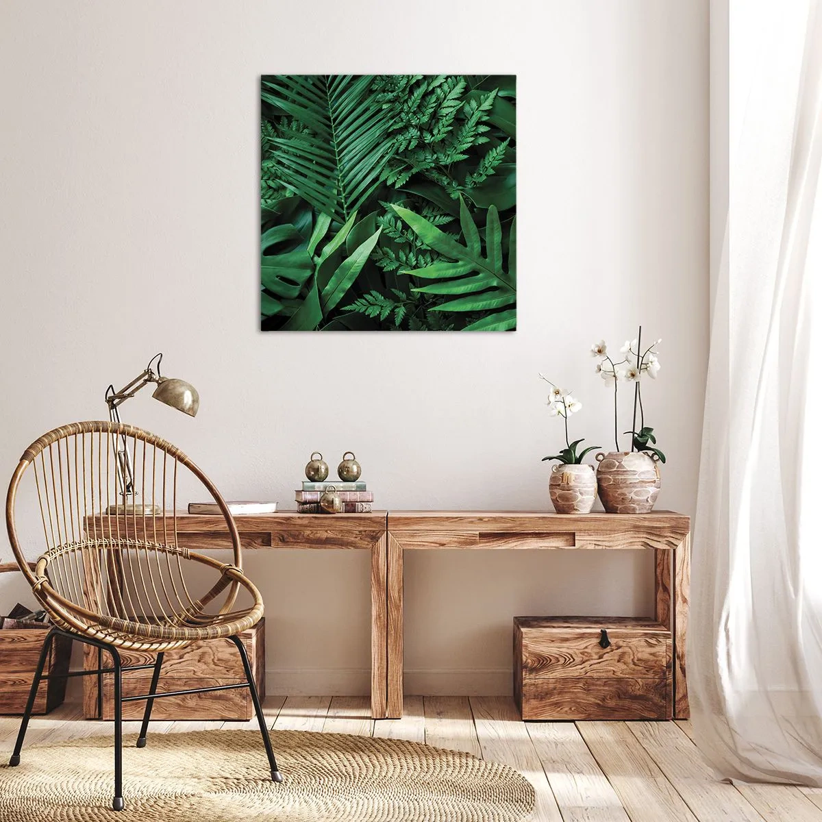 Canvas picture - In a Green Hug - 70x70 cm