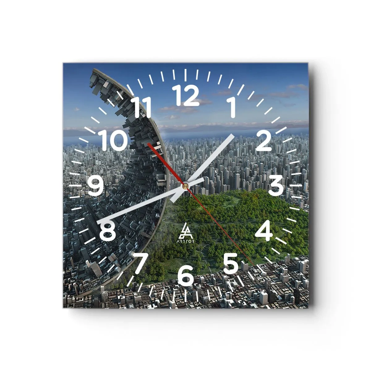 Wall clock - Clock on glass - Nature Is Eternal - 30x30 cm