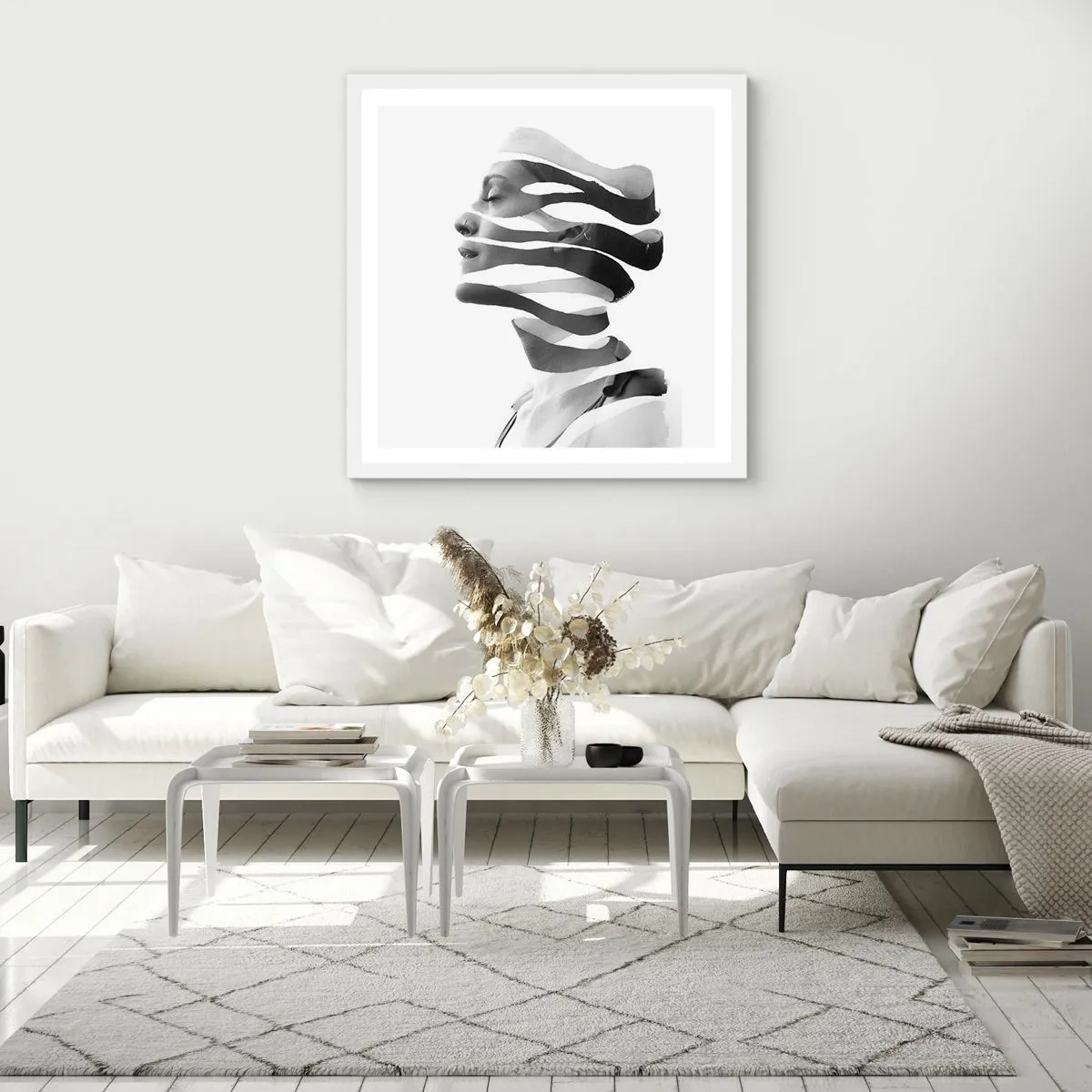 Poster in white frmae - Surrealistic Portrait - 60x60 cm