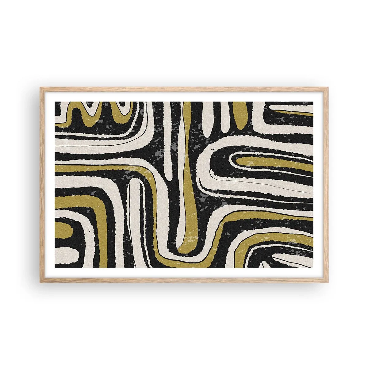 Poster in light oak frame - Compositions: Tracks and Alleys - 91x61 cm