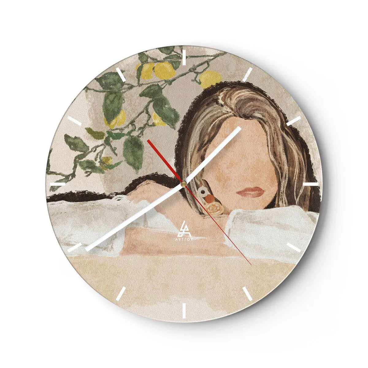 Wall clock - Clock on glass - Beauty of the South - 40x40 cm