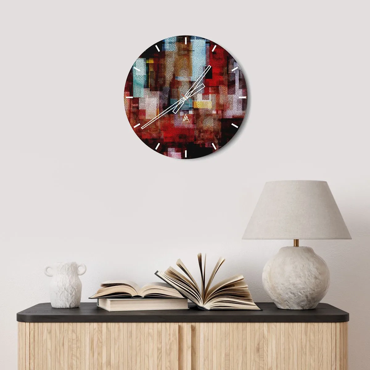Wall clock - Clock on glass - Mashed UP - 40x40 cm