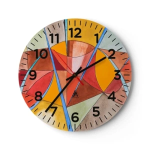 Wall clock - Clock on glass - Carousel of Dreams - 30x30 cm