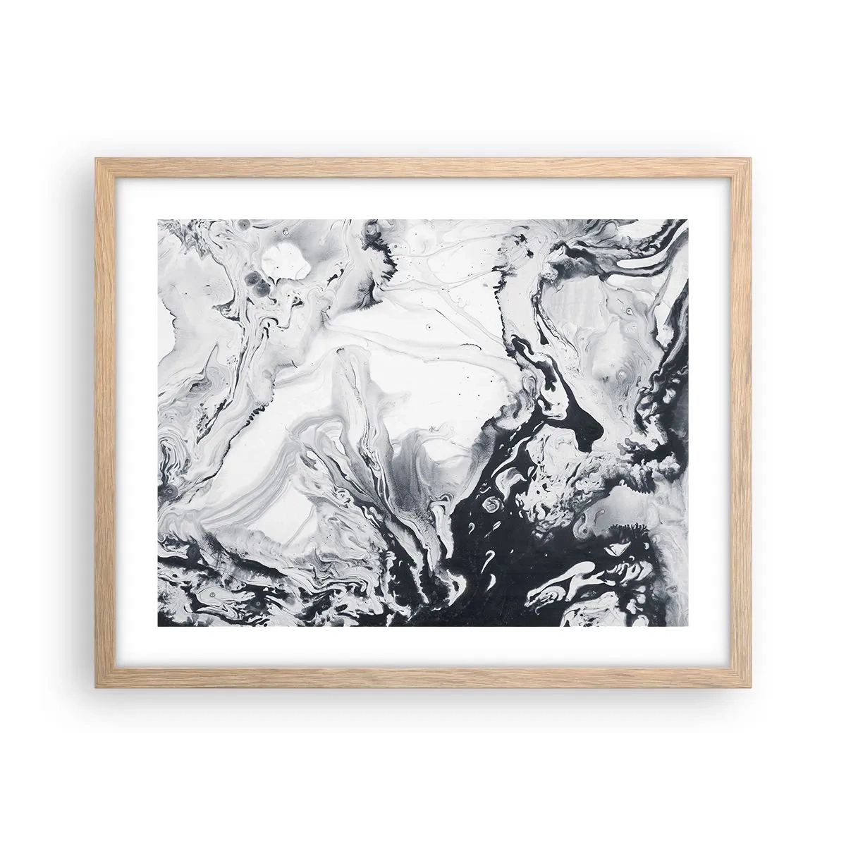 Poster in light oak frame - Earth's Interior - 50x40 cm
