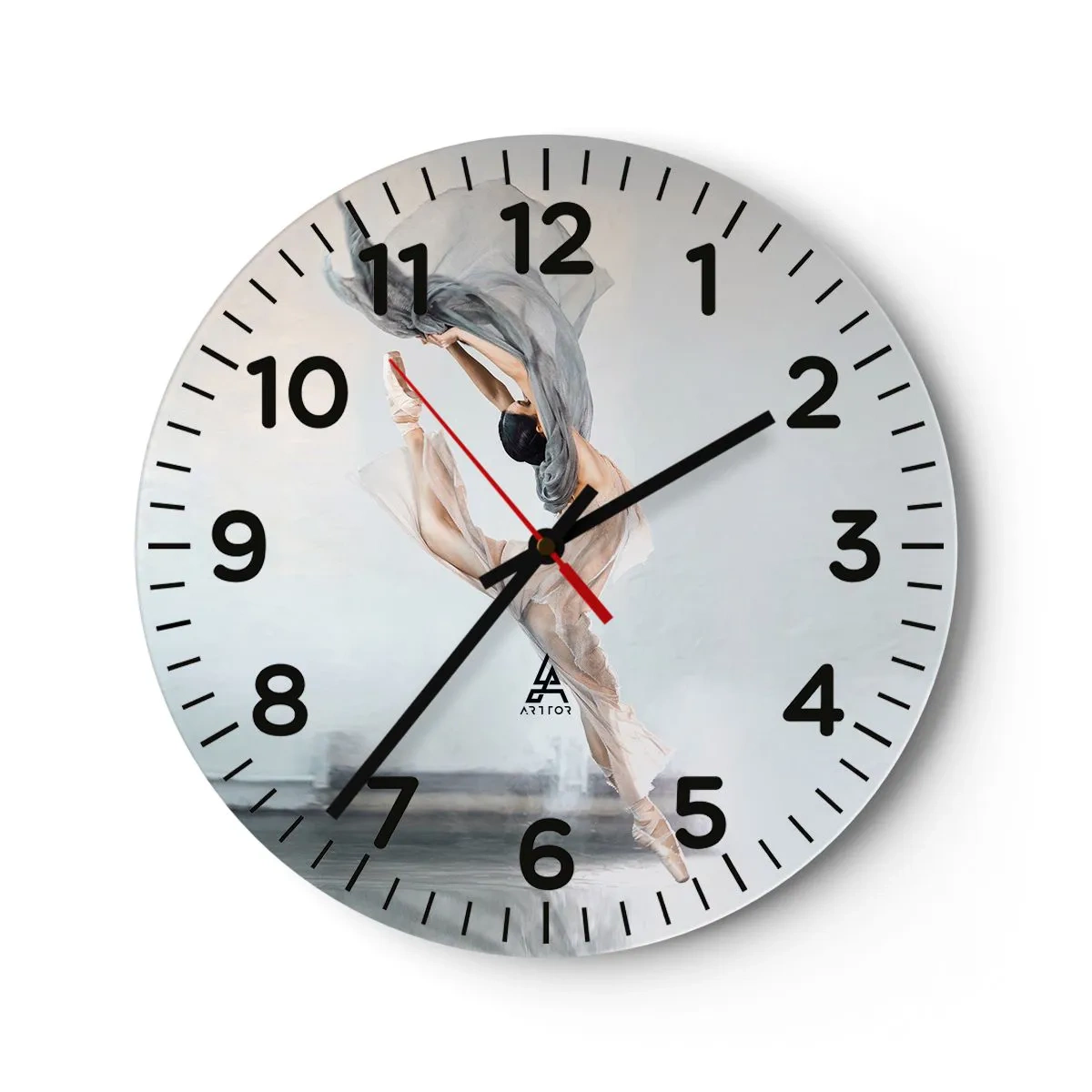 Wall clock - Clock on glass - In Dancing Exaltation - 40x40 cm