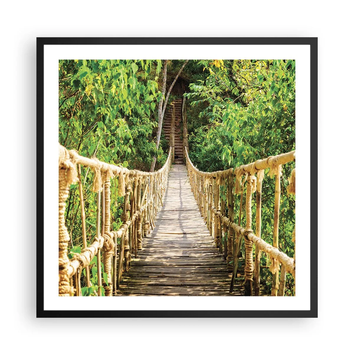 Poster in black frame - Suspended in Green - 60x60 cm