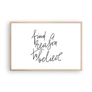 Poster in light oak frame - It Is Possible - 91x61 cm