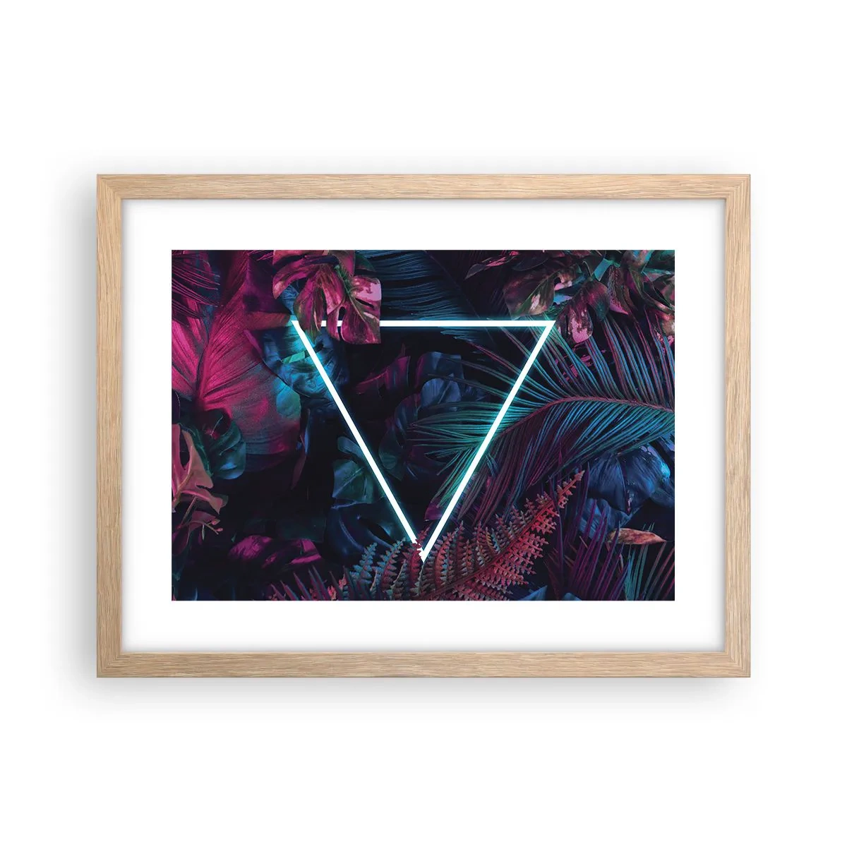 Poster in light oak frame - Disco Style Garden - 40x30 cm