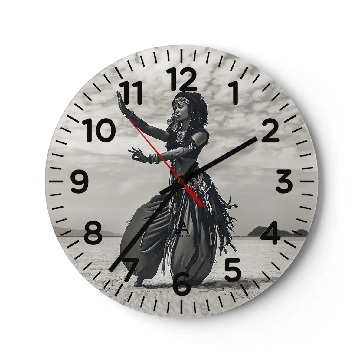 Wall clock - Clock on glass - Dance of Southern Islands - 30x30 cm