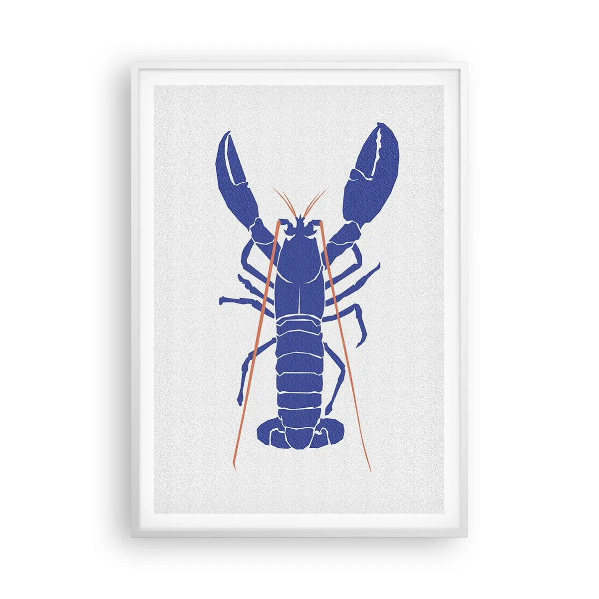 Poster in white frmae - Exquisite Lobster in Navy Blue - 70x100 cm