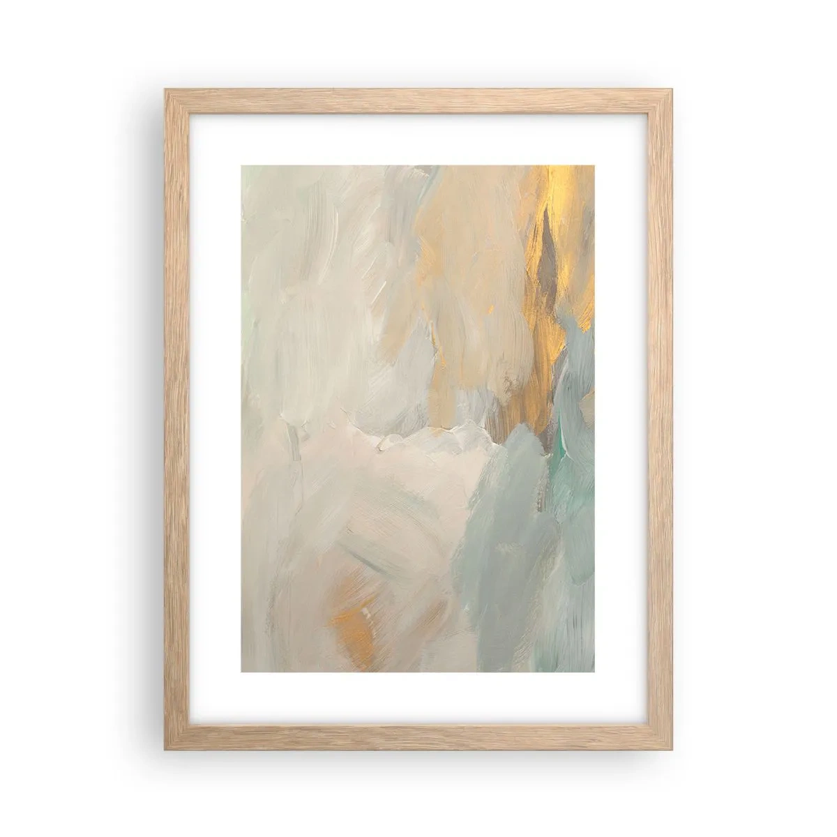Poster in light oak frame - Abstract: Land of Gentleness - 30x40 cm