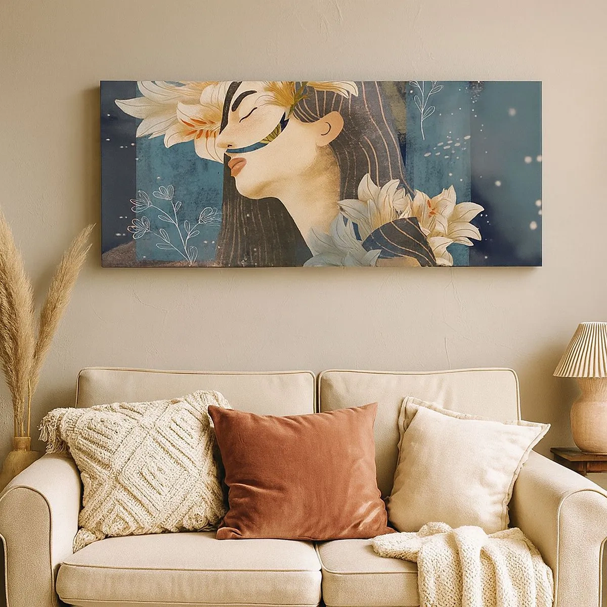Canvas picture - Tale of a Queen with Lillies - 100x40 cm