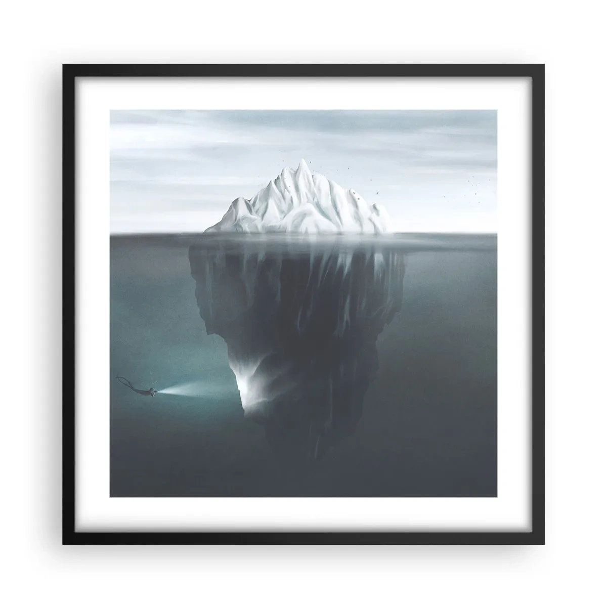 Poster in black frame - Underwater Secret - 50x50 cm