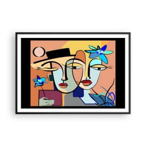 Poster in black frame - Rendez-vous Picasso Style - 100x70 cm