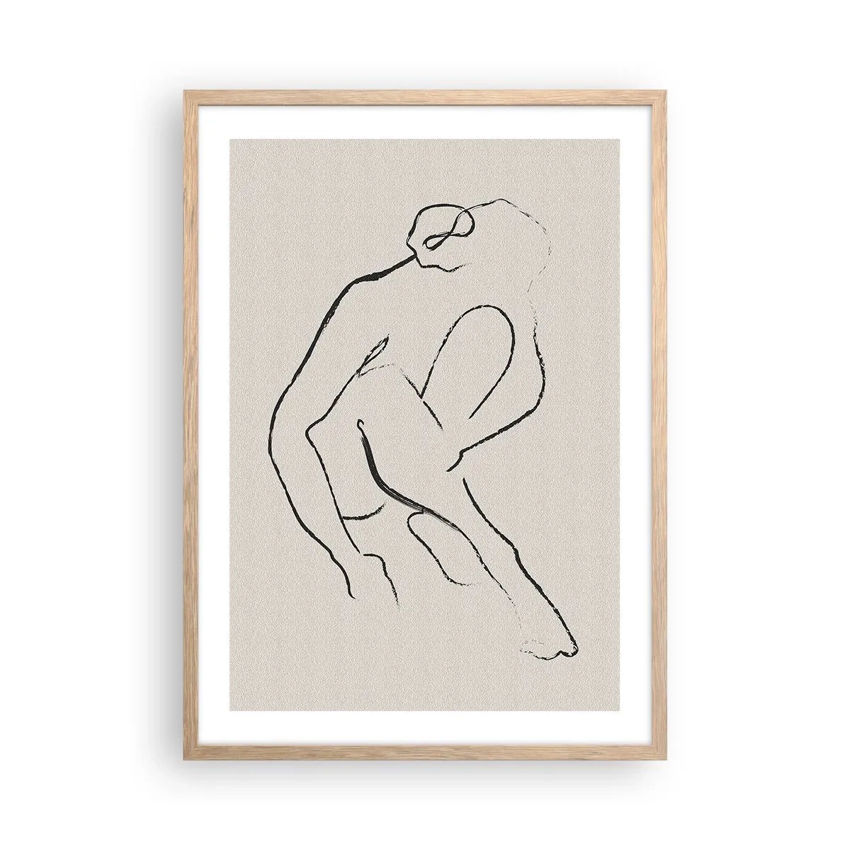 Poster in light oak frame - Intimate Sketch - 50x70 cm