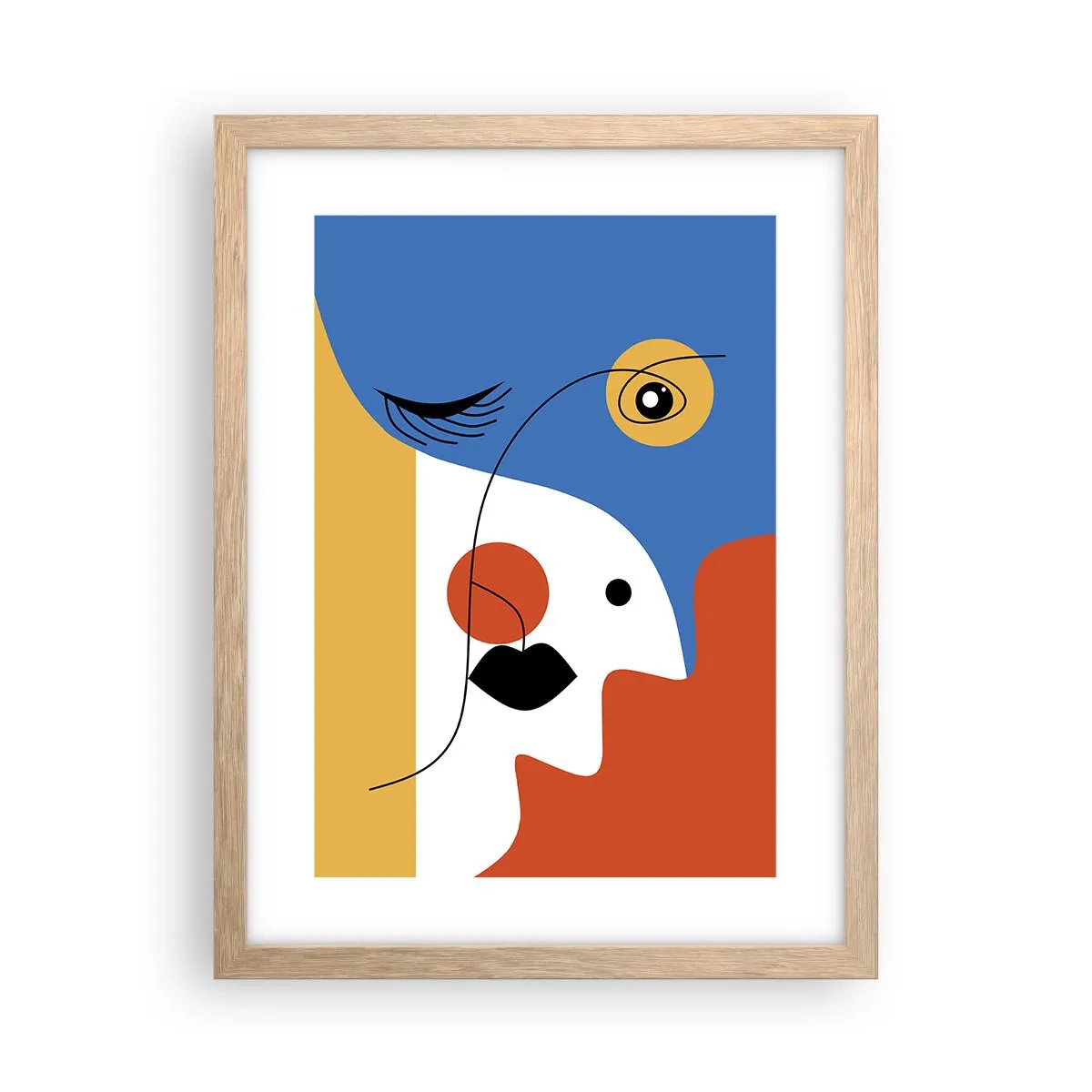 Poster in light oak frame - Deconstructed Potrait - 30x40 cm