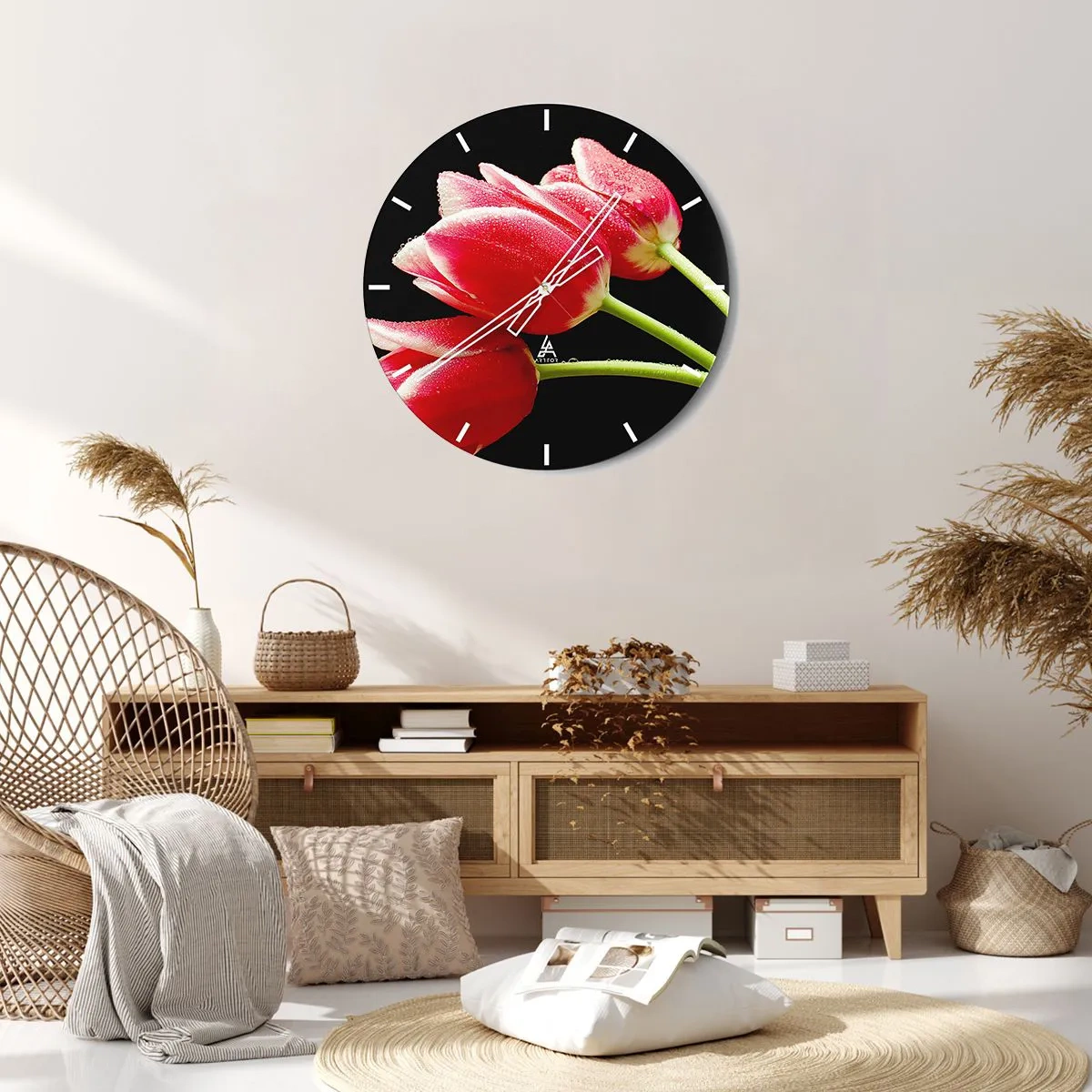 Wall clock - Clock on glass - Promise of Pure Love - 40x40 cm