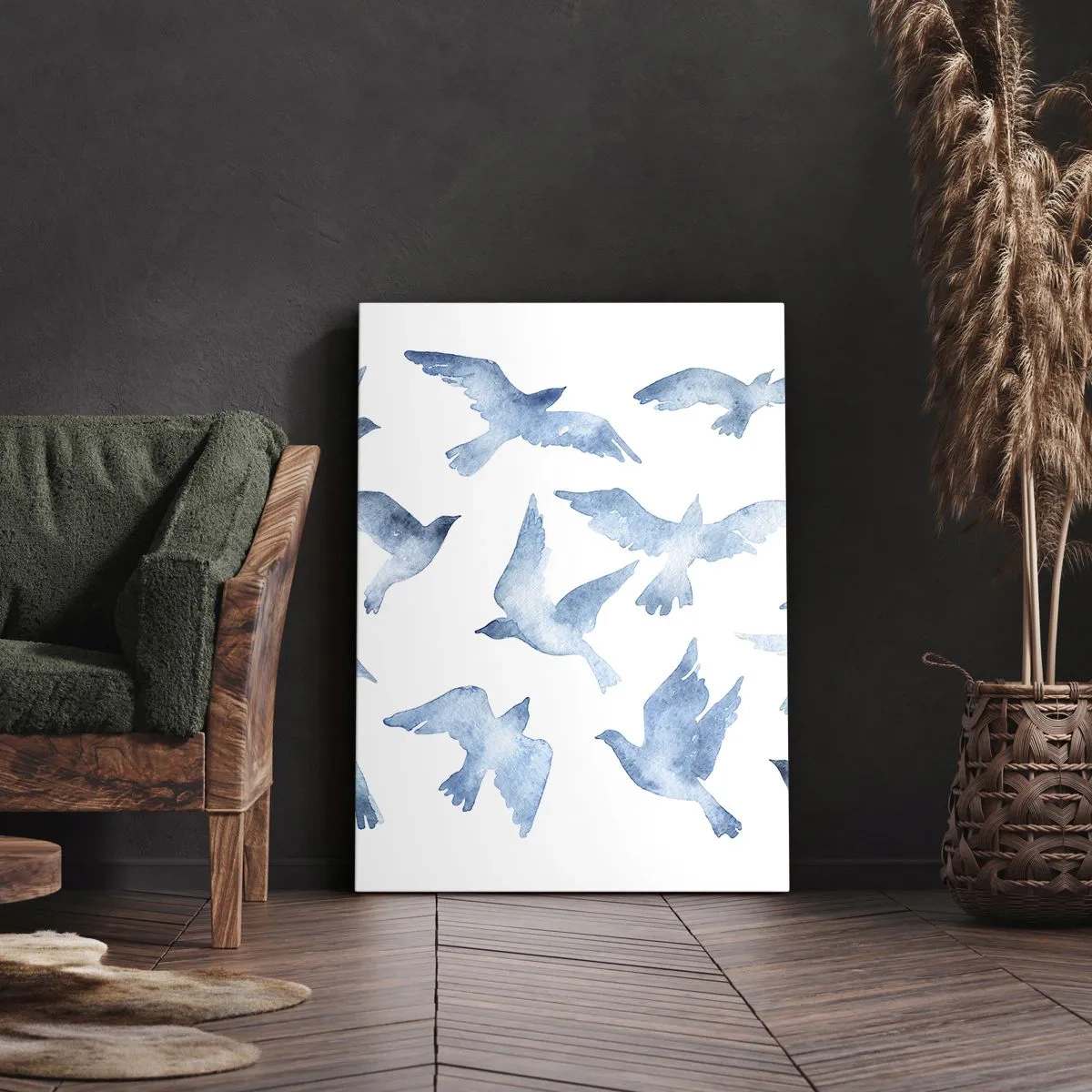 Canvas picture - Blue Birds - 50x70 cm