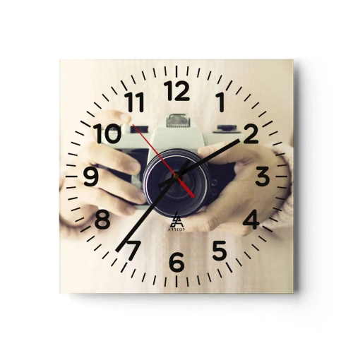 Wall clock - Clock on glass - To Know More… - 30x30 cm