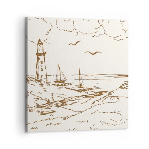 Canvas picture - Outline of a Summer Postcard - 50x50 cm